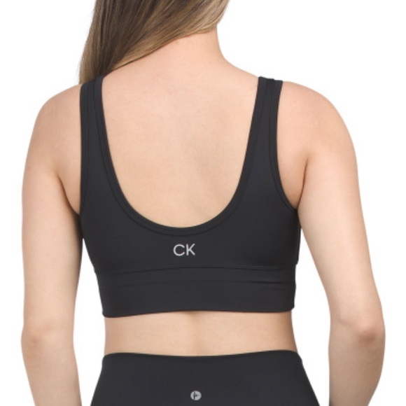 CALVIN KLEIN PERFORMANCE SHIRRED LONG LINE BRA TOP WOMEN REMOVABLE CUPS PINK M - Picture 7 of 9